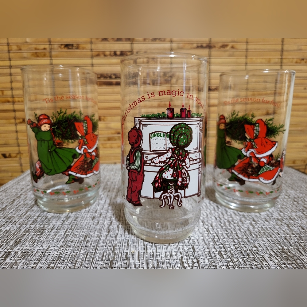 Vtg 1978 Holly Hobbie & Robby Limited Edition Coca-Cola Glasses~3pc set
